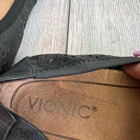 VIONIC Robyn Black Ballet Flats Shoes 6 - Picture 7 of 8